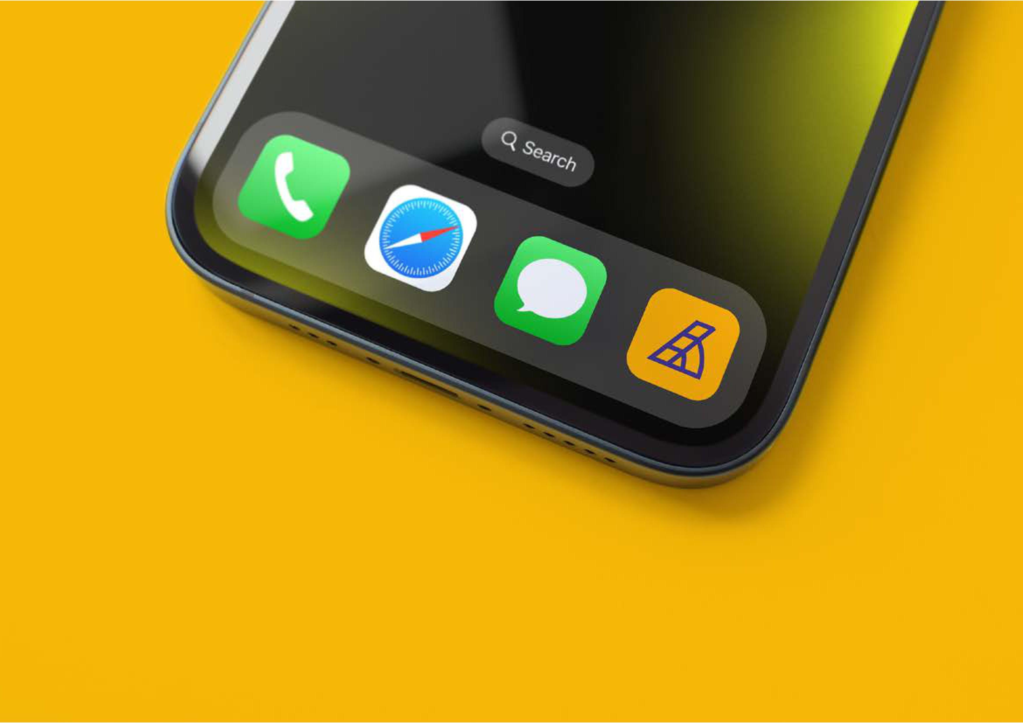 Mobile app icon on device